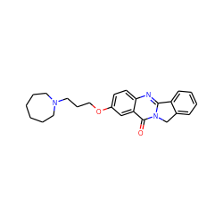 O=c1c2cc(OCCCN3CCCCCC3)ccc2nc2n1Cc1ccccc1-2 ZINC000299830709