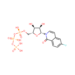 O=c1c2ccc(F)cc2ccn1[C@@H]1O[C@H](CO[P@@](=O)(O)O[P@@](=O)(O)OP(=O)(O)O)[C@@H](O)[C@H]1O ZINC000043587332