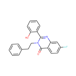 O=c1c2ccc(F)cc2nc(-c2ccccc2O)n1CCc1ccccc1 ZINC000028130835