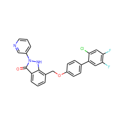 O=c1c2cccc(COc3ccc(-c4cc(F)c(F)cc4Cl)cc3)c2[nH]n1-c1cccnc1 ZINC000096269826