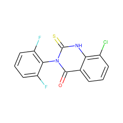 O=c1c2cccc(Cl)c2[nH]c(=S)n1-c1c(F)cccc1F ZINC000082156193