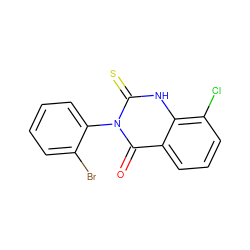 O=c1c2cccc(Cl)c2[nH]c(=S)n1-c1ccccc1Br ZINC000082156196