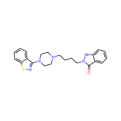 O=c1c2ccccc2[nH]n1CCCCN1CCN(c2nsc3ccccc23)CC1 ZINC000135771261