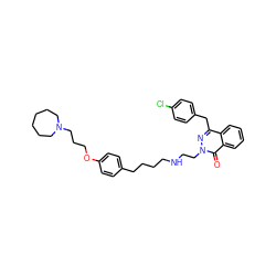 O=c1c2ccccc2c(Cc2ccc(Cl)cc2)nn1CCNCCCCc1ccc(OCCCN2CCCCCC2)cc1 ZINC000071297147