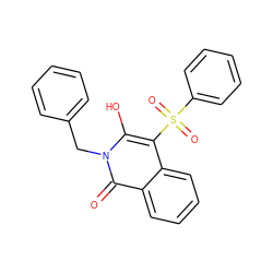 O=c1c2ccccc2c(S(=O)(=O)c2ccccc2)c(O)n1Cc1ccccc1 ZINC000036126895