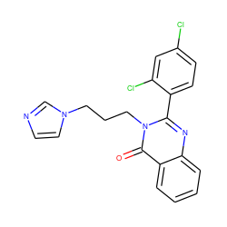 O=c1c2ccccc2nc(-c2ccc(Cl)cc2Cl)n1CCCn1ccnc1 ZINC000001305921