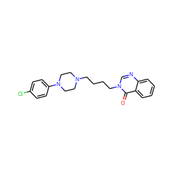 O=c1c2ccccc2ncn1CCCCN1CCN(c2ccc(Cl)cc2)CC1 ZINC000028866109