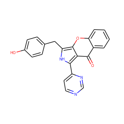 O=c1c2ccccc2oc2c(Cc3ccc(O)cc3)[nH]c(-c3ccncn3)c12 ZINC001772640443