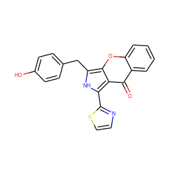 O=c1c2ccccc2oc2c(Cc3ccc(O)cc3)[nH]c(-c3nccs3)c12 ZINC001772642333