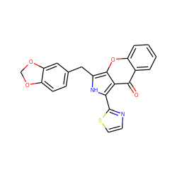 O=c1c2ccccc2oc2c(Cc3ccc4c(c3)OCO4)[nH]c(-c3nccs3)c12 ZINC001772635850