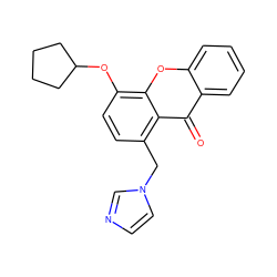 O=c1c2ccccc2oc2c(OC3CCCC3)ccc(Cn3ccnc3)c12 ZINC000095591353