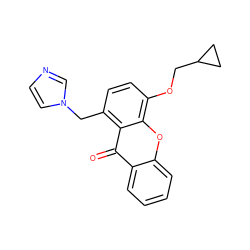 O=c1c2ccccc2oc2c(OCC3CC3)ccc(Cn3ccnc3)c12 ZINC000095585932