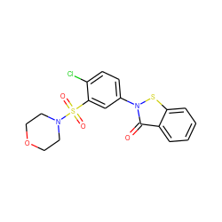 O=c1c2ccccc2sn1-c1ccc(Cl)c(S(=O)(=O)N2CCOCC2)c1 ZINC000003201716