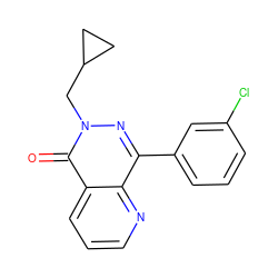 O=c1c2cccnc2c(-c2cccc(Cl)c2)nn1CC1CC1 ZINC000095578957