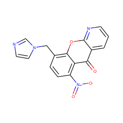 O=c1c2cccnc2oc2c(Cn3ccnc3)ccc([N+](=O)[O-])c12 ZINC000049036471