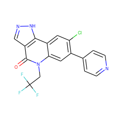 O=c1c2cn[nH]c2c2cc(Cl)c(-c3ccncc3)cc2n1CC(F)(F)F ZINC000205055433