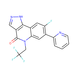 O=c1c2cn[nH]c2c2cc(F)c(-c3ccccn3)cc2n1CC(F)(F)F ZINC000205938952