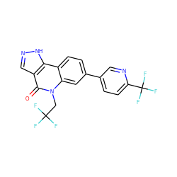 O=c1c2cn[nH]c2c2ccc(-c3ccc(C(F)(F)F)nc3)cc2n1CC(F)(F)F ZINC000205519280