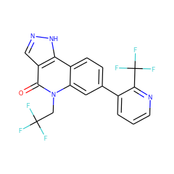 O=c1c2cn[nH]c2c2ccc(-c3cccnc3C(F)(F)F)cc2n1CC(F)(F)F ZINC000205519242