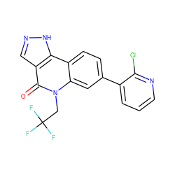 O=c1c2cn[nH]c2c2ccc(-c3cccnc3Cl)cc2n1CC(F)(F)F ZINC000205038581