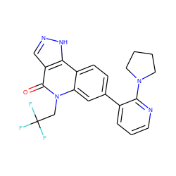 O=c1c2cn[nH]c2c2ccc(-c3cccnc3N3CCCC3)cc2n1CC(F)(F)F ZINC000205063575