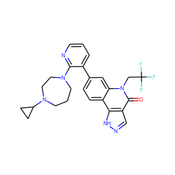 O=c1c2cn[nH]c2c2ccc(-c3cccnc3N3CCCN(C4CC4)CC3)cc2n1CC(F)(F)F ZINC000205533440