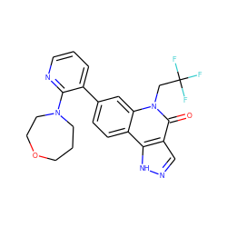 O=c1c2cn[nH]c2c2ccc(-c3cccnc3N3CCCOCC3)cc2n1CC(F)(F)F ZINC000220123937