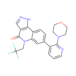 O=c1c2cn[nH]c2c2ccc(-c3cccnc3N3CCOCC3)cc2n1CC(F)(F)F ZINC000205055301