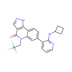 O=c1c2cn[nH]c2c2ccc(-c3cccnc3NC3CCC3)cc2n1CC(F)(F)F ZINC000205073125