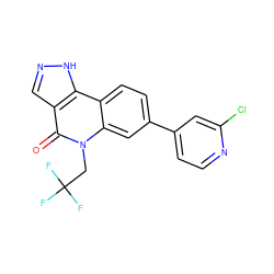 O=c1c2cn[nH]c2c2ccc(-c3ccnc(Cl)c3)cc2n1CC(F)(F)F ZINC000205019433