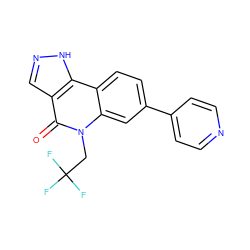 O=c1c2cn[nH]c2c2ccc(-c3ccncc3)cc2n1CC(F)(F)F ZINC000204967276