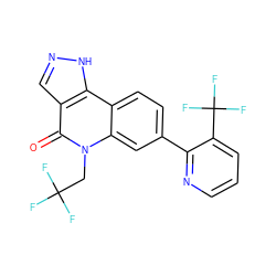 O=c1c2cn[nH]c2c2ccc(-c3ncccc3C(F)(F)F)cc2n1CC(F)(F)F ZINC000220079178