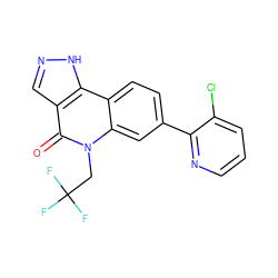 O=c1c2cn[nH]c2c2ccc(-c3ncccc3Cl)cc2n1CC(F)(F)F ZINC000205047296