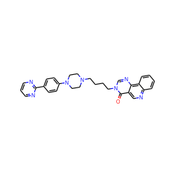 O=c1c2cnc3ccccc3c2ncn1CCCCN1CCN(c2ccc(-c3ncccn3)cc2)CC1 ZINC000072108676