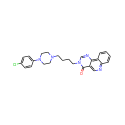 O=c1c2cnc3ccccc3c2ncn1CCCCN1CCN(c2ccc(Cl)cc2)CC1 ZINC000072107549