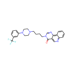 O=c1c2cnc3ccccc3c2ncn1CCCCN1CCN(c2cccc(C(F)(F)F)c2)CC1 ZINC000072104598