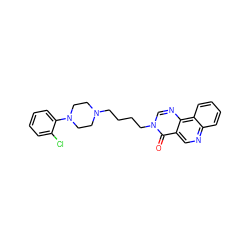 O=c1c2cnc3ccccc3c2ncn1CCCCN1CCN(c2ccccc2Cl)CC1 ZINC000072111166