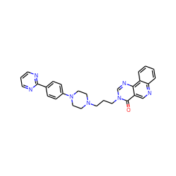 O=c1c2cnc3ccccc3c2ncn1CCCN1CCN(c2ccc(-c3ncccn3)cc2)CC1 ZINC000072106733