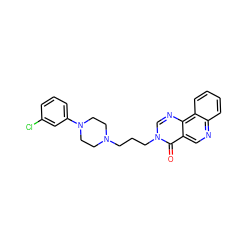 O=c1c2cnc3ccccc3c2ncn1CCCN1CCN(c2cccc(Cl)c2)CC1 ZINC000072106295