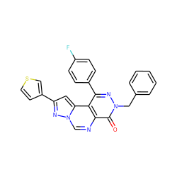 O=c1c2ncn3nc(-c4ccsc4)cc3c2c(-c2ccc(F)cc2)nn1Cc1ccccc1 ZINC000064436613