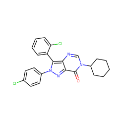 O=c1c2nn(-c3ccc(Cl)cc3)c(-c3ccccc3Cl)c2ncn1C1CCCCC1 ZINC000028568716