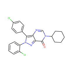 O=c1c2nn(-c3ccccc3Cl)c(-c3ccc(Cl)cc3)c2ncn1C1CCCCC1 ZINC000028568763