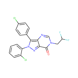 O=c1c2nn(-c3ccccc3Cl)c(-c3ccc(Cl)cc3)c2ncn1CC(F)F ZINC000028568585