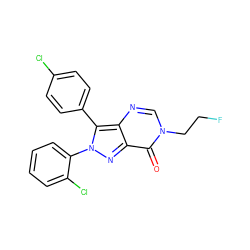 O=c1c2nn(-c3ccccc3Cl)c(-c3ccc(Cl)cc3)c2ncn1CCF ZINC000028568764