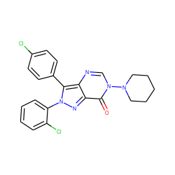 O=c1c2nn(-c3ccccc3Cl)c(-c3ccc(Cl)cc3)c2ncn1N1CCCCC1 ZINC000028568942