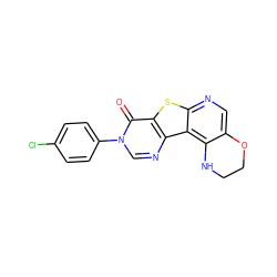 O=c1c2sc3ncc4c(c3c2ncn1-c1ccc(Cl)cc1)NCCO4 ZINC000028827160