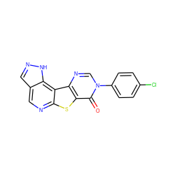 O=c1c2sc3ncc4cn[nH]c4c3c2ncn1-c1ccc(Cl)cc1 ZINC000028827143