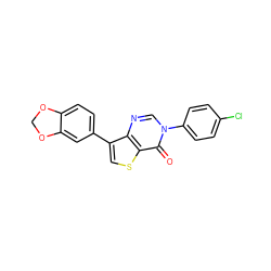 O=c1c2scc(-c3ccc4c(c3)OCO4)c2ncn1-c1ccc(Cl)cc1 ZINC000221174752