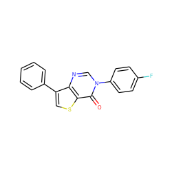 O=c1c2scc(-c3ccccc3)c2ncn1-c1ccc(F)cc1 ZINC000221384365