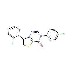 O=c1c2scc(-c3ccccc3F)c2ncn1-c1ccc(Cl)cc1 ZINC000212476944